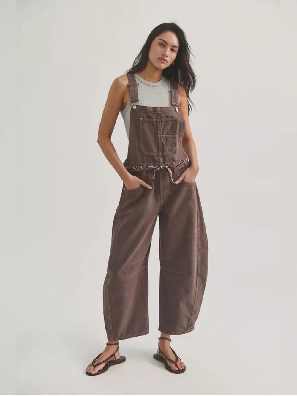 Free People Good Luck Barrel Overalls